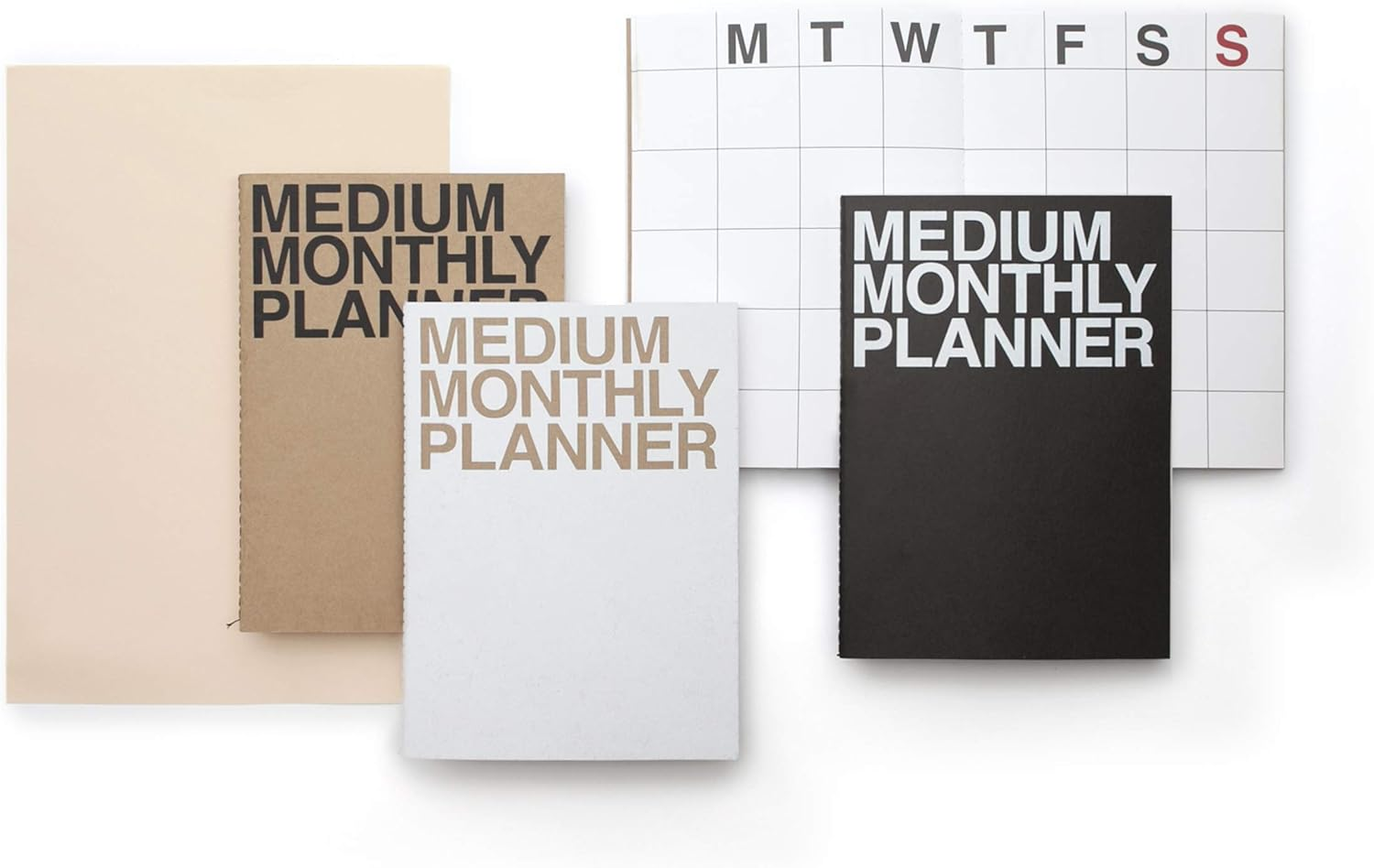 JSTORY Medium Monthly Planner Lays Flat Undated Year round Flexible Cover Goal/Time Organizer Thick Paper Eco Friendly Customizable Stitch Bound A5 16 Months 150 GSM 18 Sheets Kraft image number 2