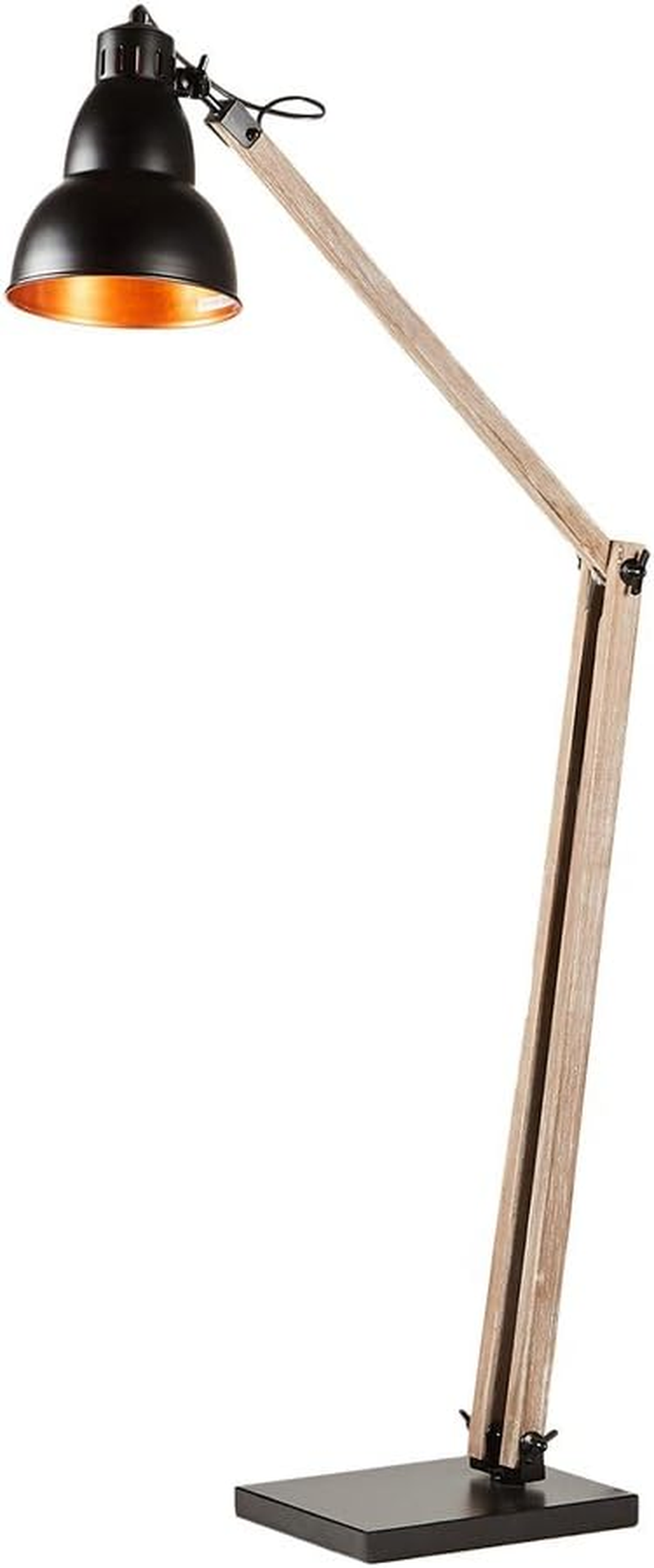 Vintage Large Floor Lamp Gourd Shade 137Cm Adjustable Reading Living Room Light Standing - Black/Gold image number 6