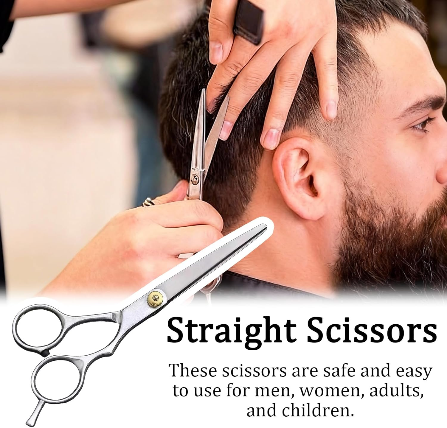 High-Quality 6.7-Inch Professional Hair Cutting Scissors/Shears, Durable 4CR Stainless Steel Hairdressing Shears with Fine Adjustment Screw &ndash; Suitable for Home Use, Salons, and Barbers for All Ages