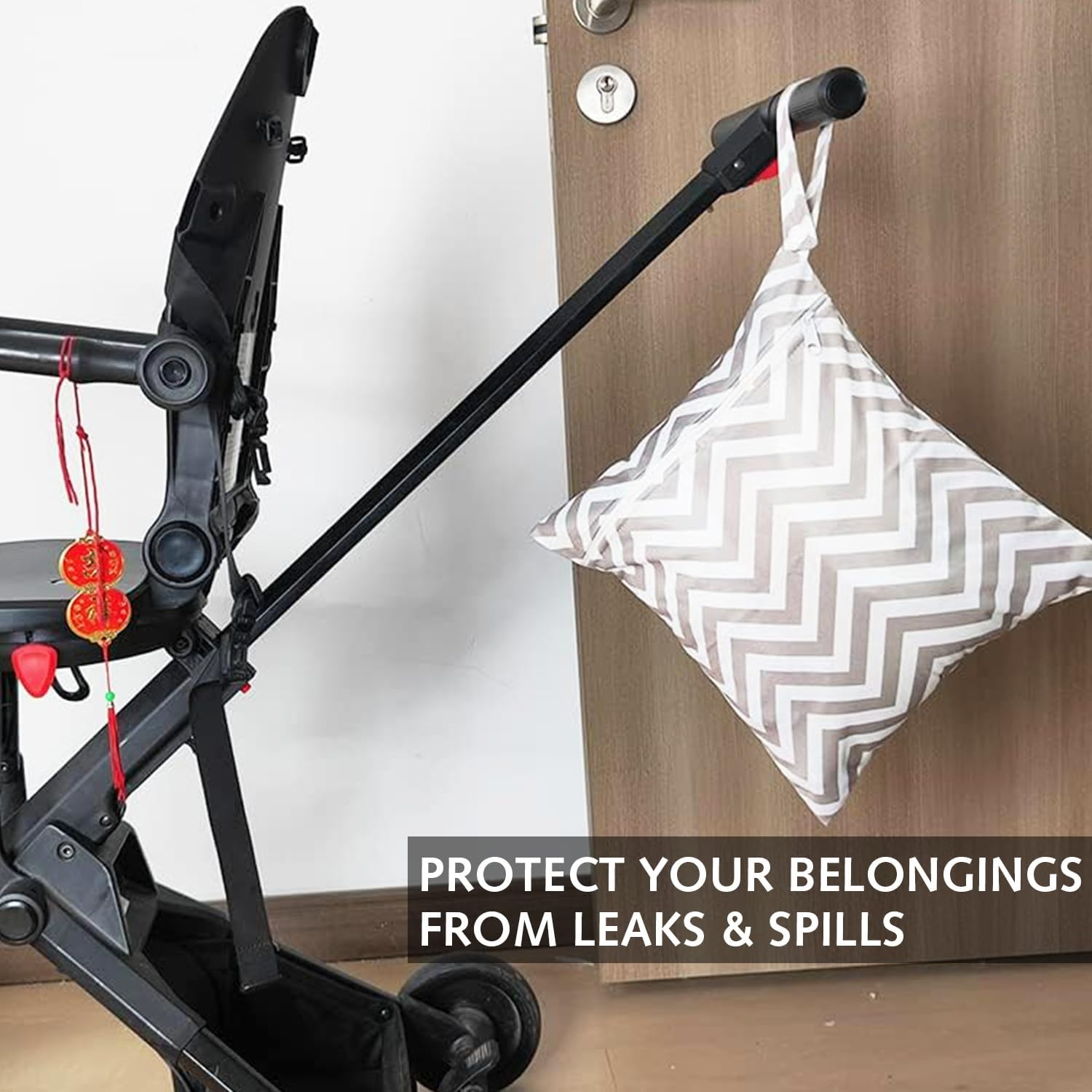 3Pcs Wet Bag, Waterproof Moisture-Proof Washable Portable Diaper Bag Storage Bag with Zipper for Swimsuits, Dry or Wet Clothes, Grey, Any