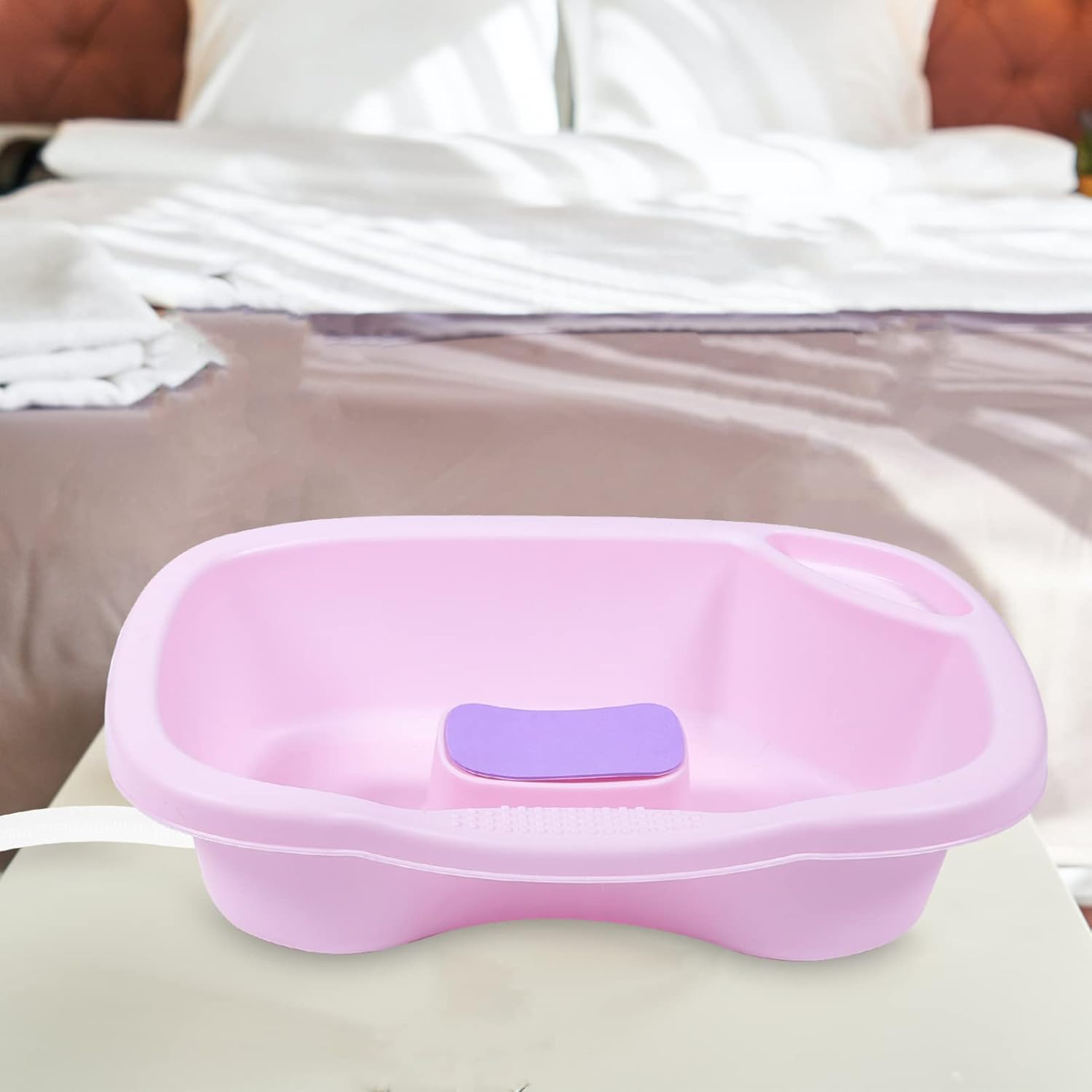 DECHOUS Portable Hair Washing Basin Bedside Shampoo Bowl for Adults for Elderly Pregnant Women Comfortable Hair Care Drain Design Lightweight for Home Use image number 4