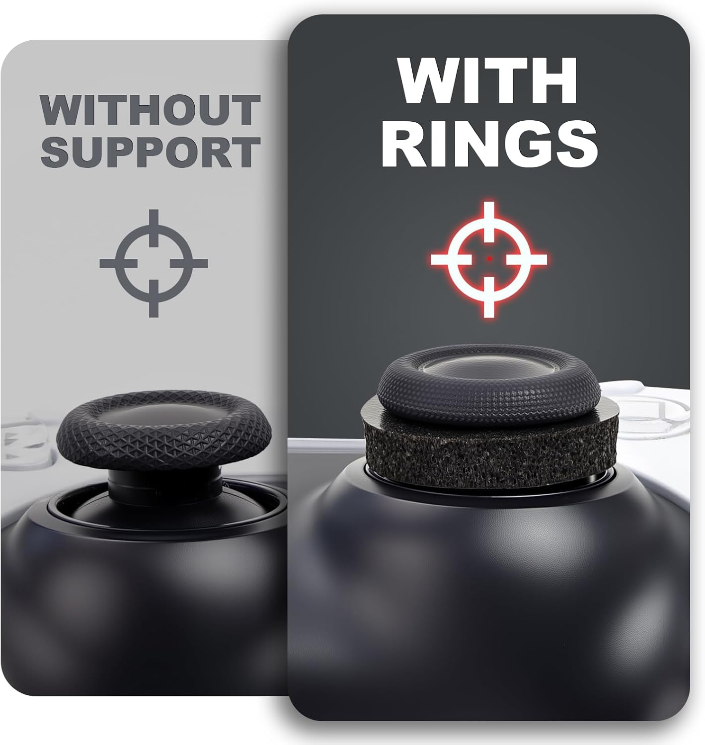 MOLOPPO 8PCS Precision Rings for Xbox，Precision Rings for Ps5，Gaming Accessories for Ps4,For PS5, for PS Portal, for Xbox One, for Playstation 5 Accessories(Black/White/Purple/Green) image number 1