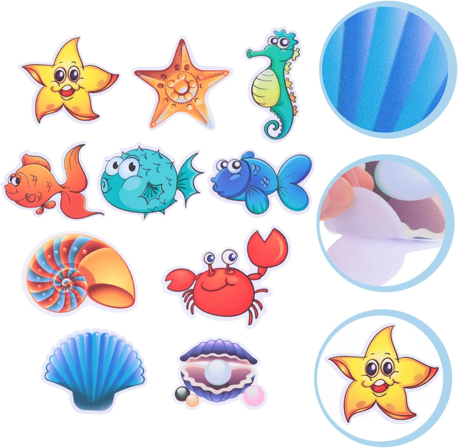 Kisangel 30Pcs Bathtub Stickers Adorable Sea Animal Pattern Adhesive Stickers for Boys and Girls Fish and Decals for Bathtub Safety Shower Accessories image number 2