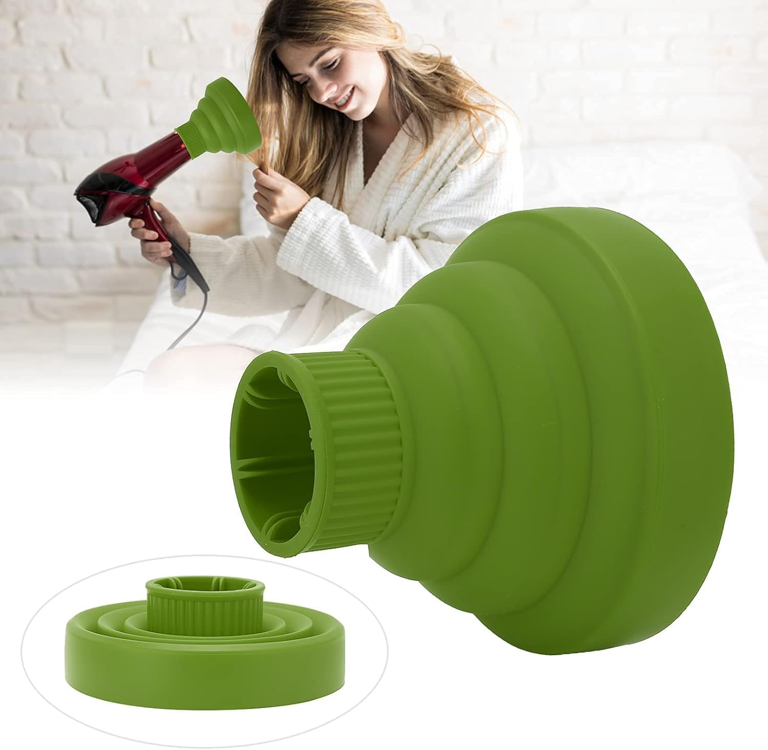 1Pc Hair Dryer Diffuser Attachment Folding Design, Collapsible Hair Dryer Diffuser Attachment, Travel Collapsible Portable Dryer Diffuser for Curly Hair