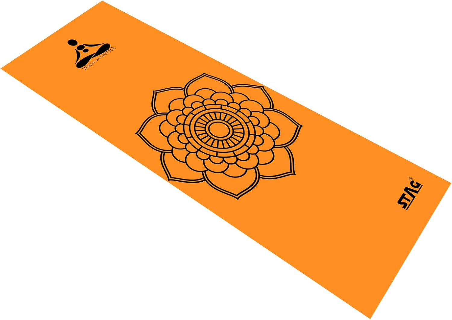Stag Designer Yoga Mat | Color: Orange | Size: 6Mm | Material: Foam | Dimension: 6Ft X 2Ft | Durable and Flexible to Use | Ideal for Yoga, Pilates, Stretching and Toning Workouts image number 3