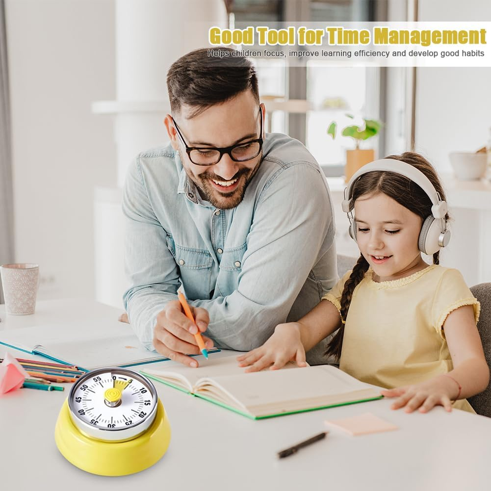 Wind up Kitchen Timers, 60 Minute Mechanical Visual Timer Outlet Magnetic Countdown for Classroom Cooking Fitness Baking Studying Teaching,Home MOD ADHD Tools Homeschool Supplies for Kids Seniors image number 4