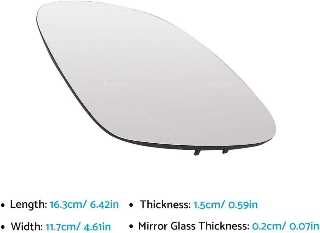 KAKA AUTO PARTS Left Passenger Side Mirror Glass with Heated Back Plate Compatible with VW Golf MK5 2004-2008 image number 2