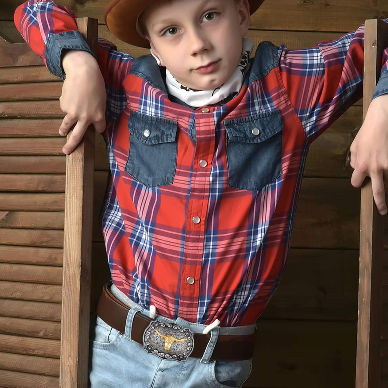 WILLBOND 2 Pieces Longhorn Bull Eagle Letter J Belt Buckle Cowboy Belt Buckle Western Rodeo Bull Buckle for Men image number 2