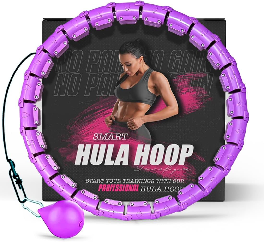 Weighted Hula Hoop Infinity Smart Hoops with Counter 22"-44" Inch Hula Hoops 2 in 1 Abdomen Fitness Message Exercise Equipment Non-Fall Exercise Adjustable Hoops image number 1