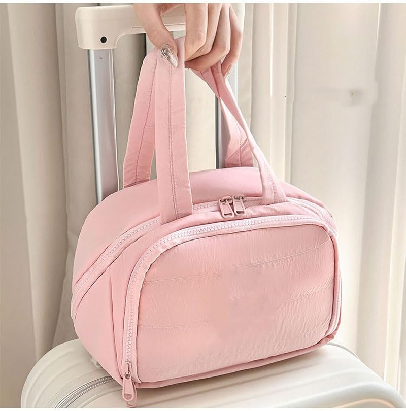 Toiletry Bag for Women, Lylilidy Large Makeup Bag with Multi-Compartments, Lightweight Cosmetic Bag, Waterproof Travel Toiletries Organiser for Women & Girls (Pink)