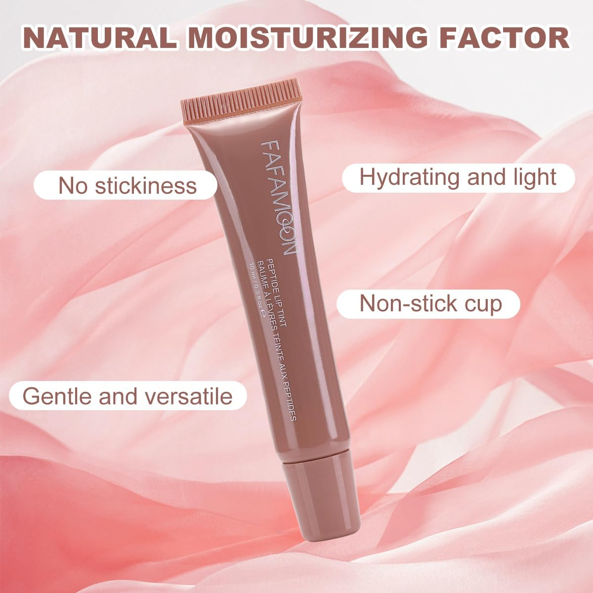 Lip Stain Gloss Oil Moisturizing Non-Sticky Plumping Lip Liner 10ML Tint Stain Long Lasting Oil High-Shine Waterproof Lightweight Shiny Lip Gloss Highly Pigmented (02#Chocolate, M) image number 3