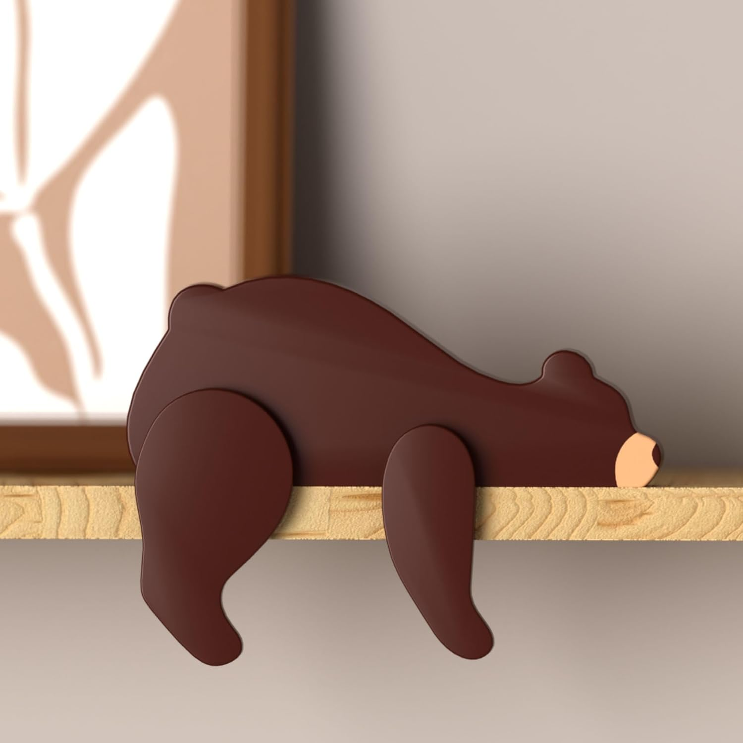 Woodland Nursery Decor - Wooden Animal for Baby Boy Nursery Decor, Forest Decoration for Room, Shelf, Bedroom (Bear)