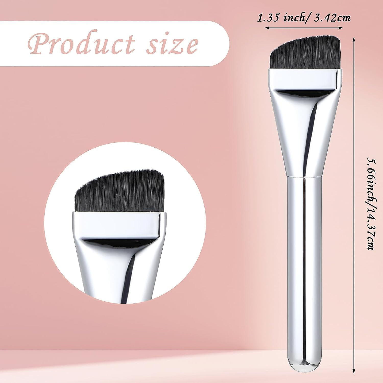 Flat Foundation Makeup Brush Set, 4 Pieces Thin Liquid Foundation Brush,Flat Lightweight Concealer Thin Liquid Foundation Application for Women and Girls image number 2