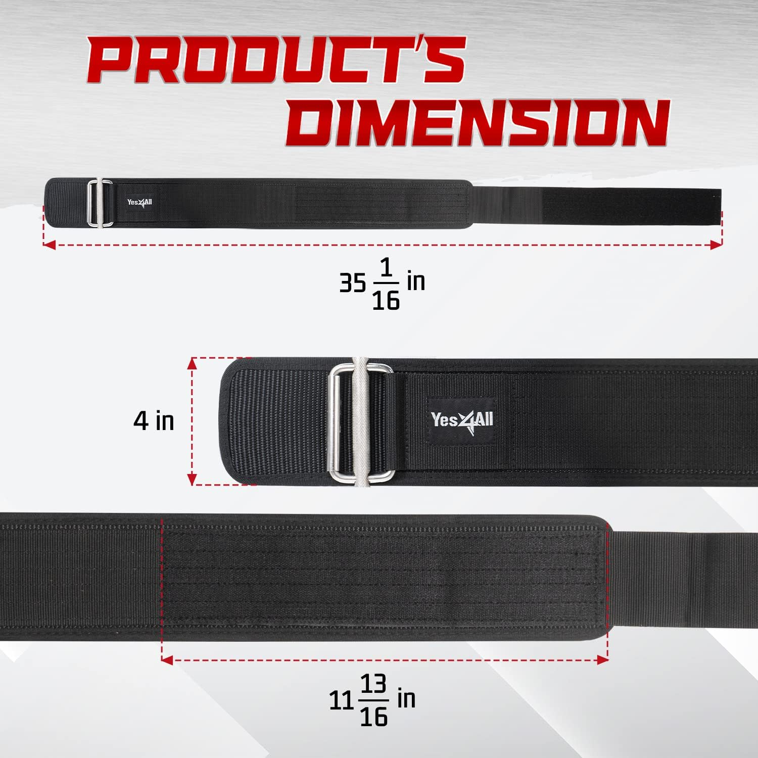 Yes4All Real Leather Weight Lifting Belt for Back Support/Powerlifting/Squat/Deadlift-Adjustable Dip Belt for Men and Women image number 6