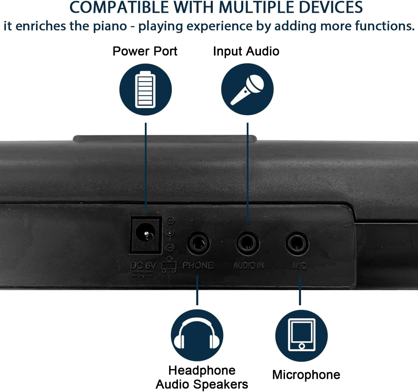 Diodonica 61-Key Light-Up Keyboard Piano for Kids & Beginners with Stand, Stool & Microphone &ndash; Portable Electric Piano with 60 Demo Songs, 200 Rhyhms,200 Tones, Key Stickers (Black) - Black image number 4