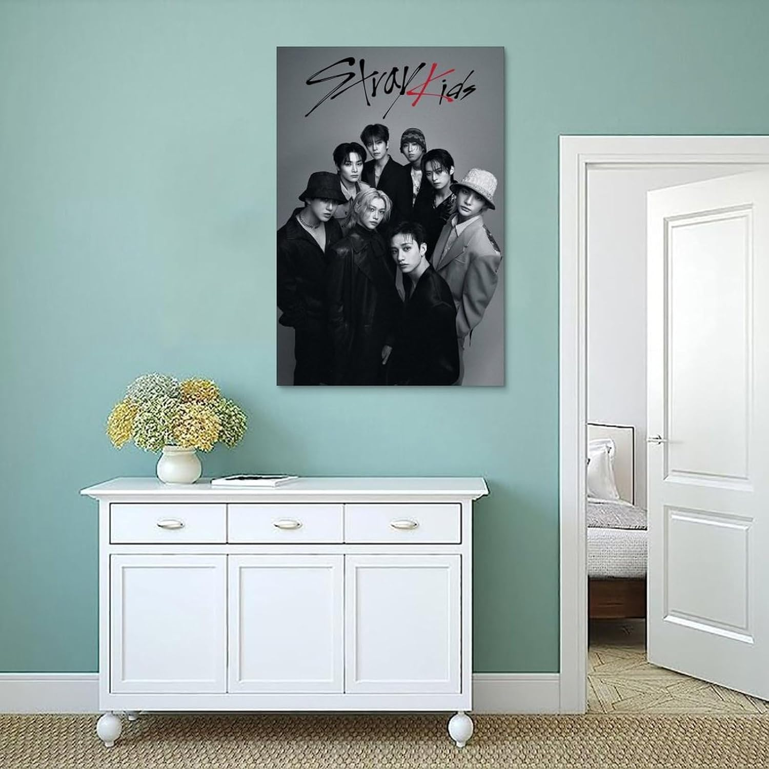Kpop Stray Kids Poster Vintage Poster Canvas Painting Wall Art Picture Home Decor Print for Bedroom Living Room Dorm Study Bar Office 12X18Inch(30X45Cm) image number 1