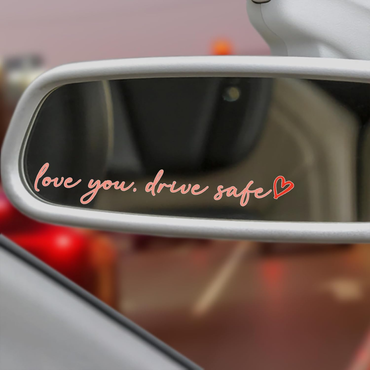 3X Love You, Drive Safe Holographic Car Mirror Decal Stickers for Cars Rearview Decal for Women Cute Decals Vinyl Affirmation Stickers for Window, Tumbler and Water Bottle (White) - Bee-Style 2 image number 3