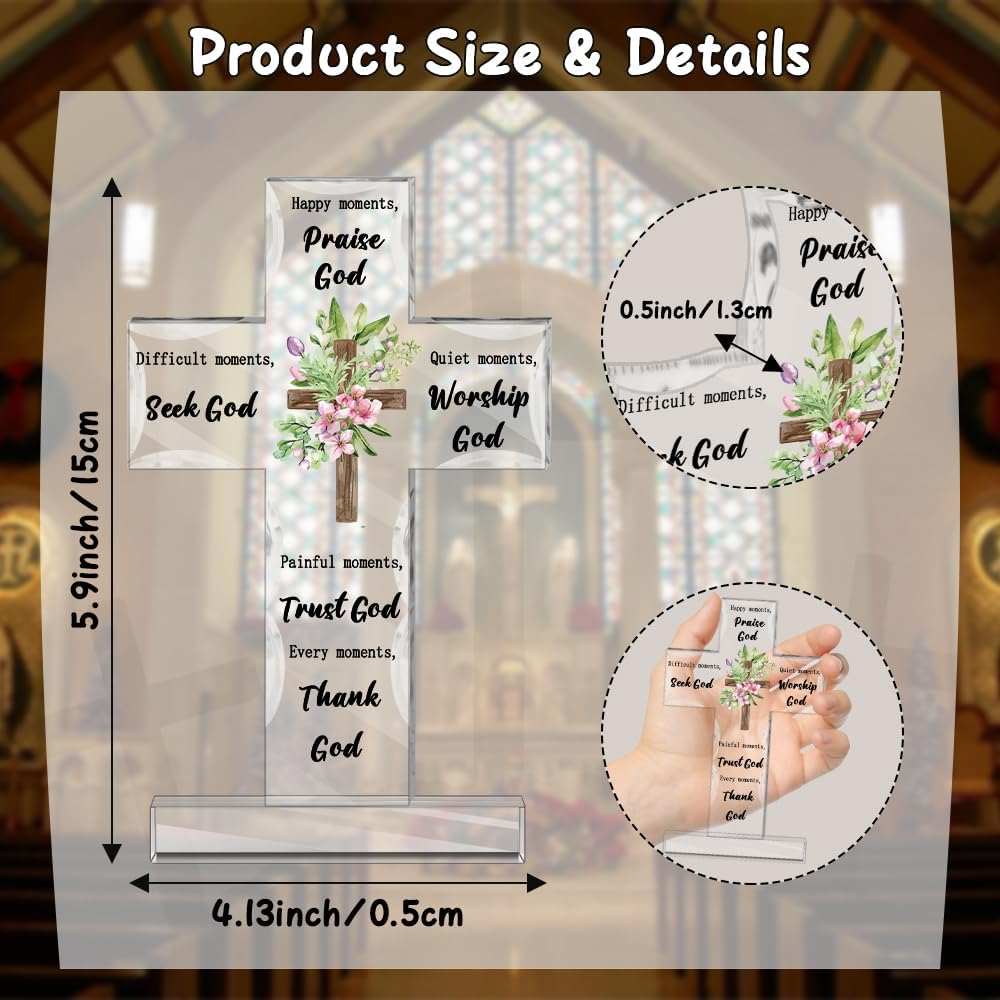 Christian Gifts for Men Easter Gifts Christian Gifts for Women Acrylic Cross Sign Jesus Gifts Religious Gifts Bible Gifts for Women Bible Accessories Religious Gifts for Men Baptism Confirmation Gifts image number 6