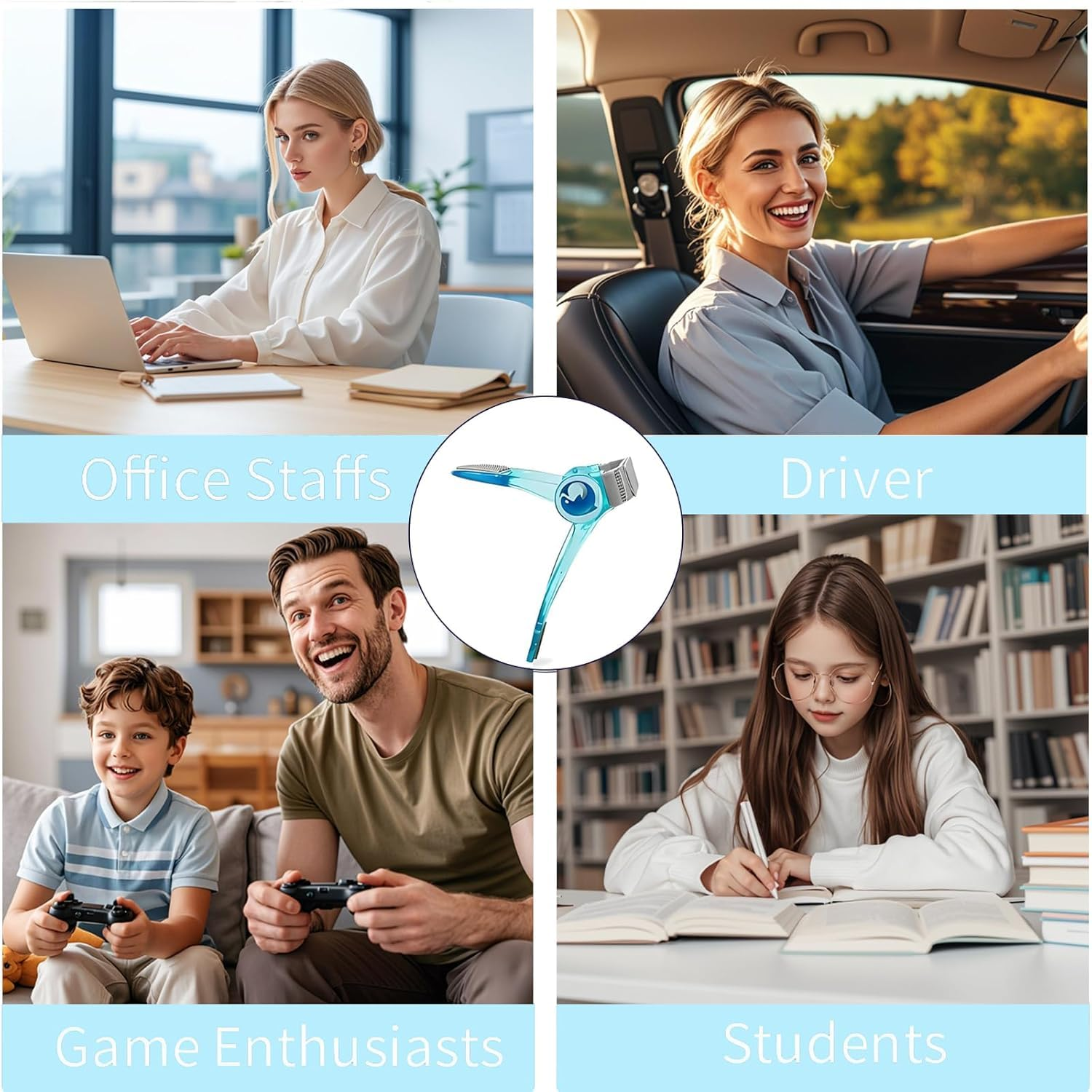 Neck Brace for Neck Pain and Support, 360 Degree Adjustable Cervical Collar for Working,Soft Neck Support Keep Vertebrae Stable and Aligned, Cervical Spine Pressure Relief（Blue） image number 2