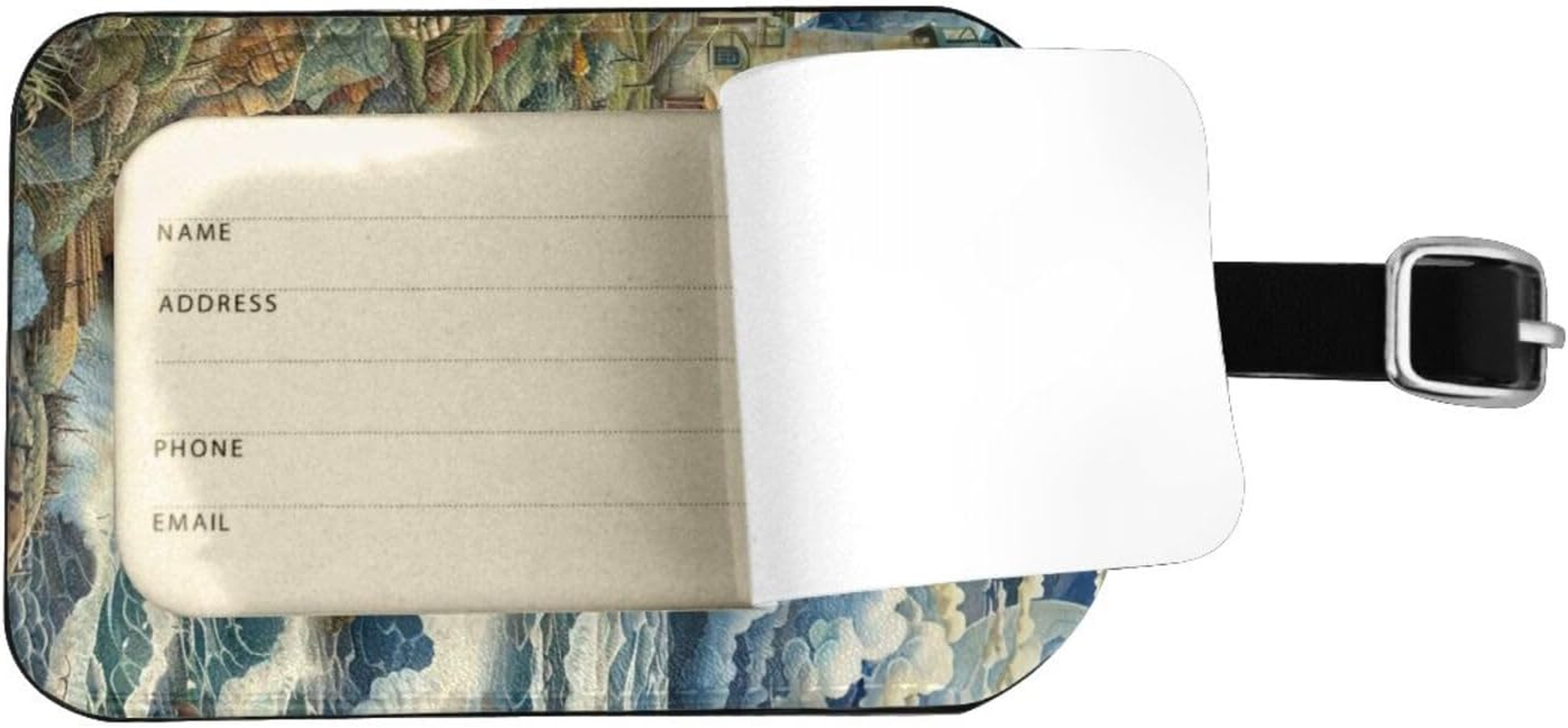 The Seaside Lighthouse Print Elegant Tag Stylish Tag Luggage Tag 4.3 X 2.76 Inch for Suitcases Travel Bags image number 5