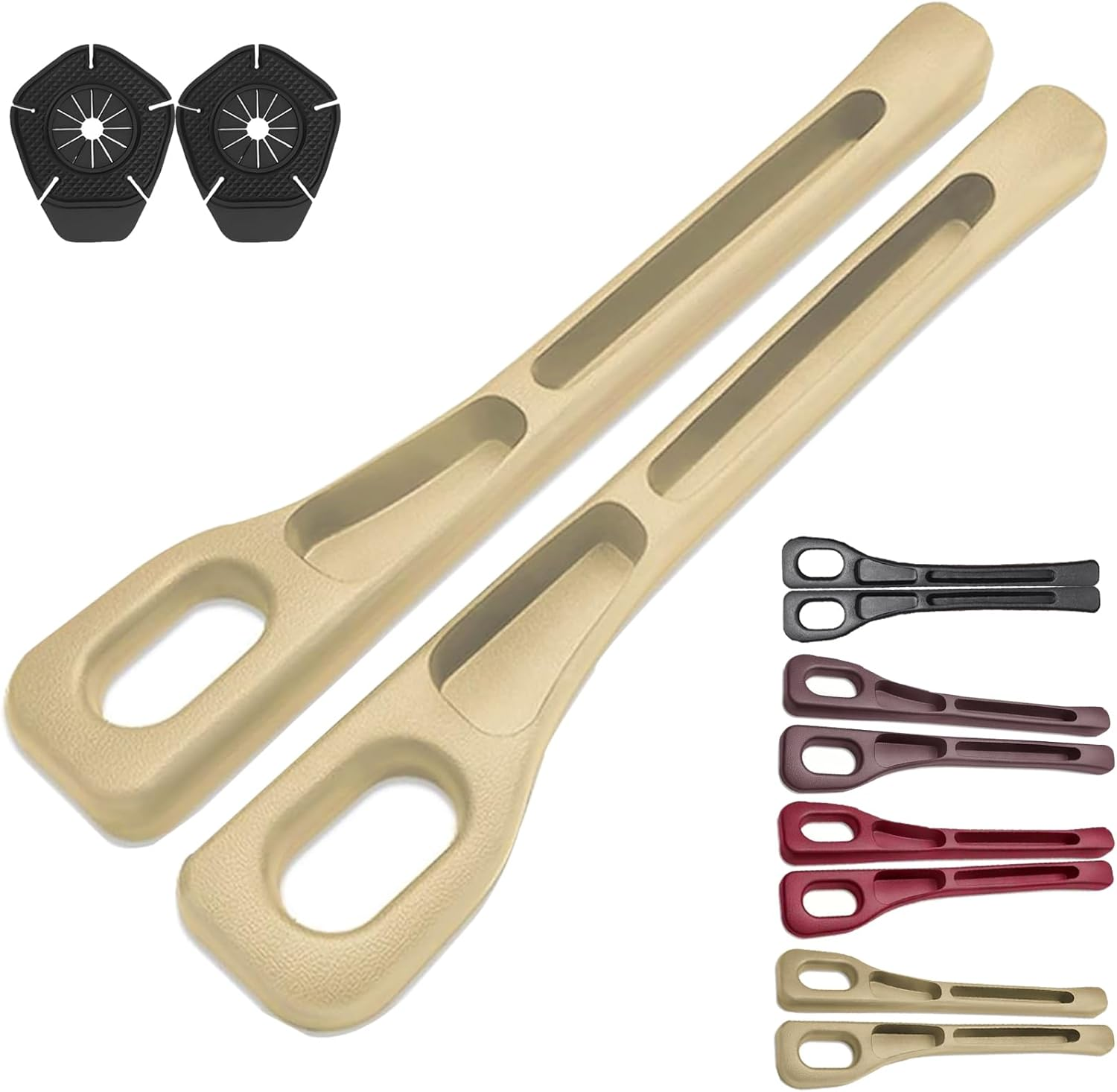 2Pcs Car Seat Gap Filler with Silicon Wipe Cover, 2025 Upgraded Car Seat Gap Organizer Storage Box,Fills the Gap between the Seat and Console, Suitable for Cars, SUV and Trucks,Beige
