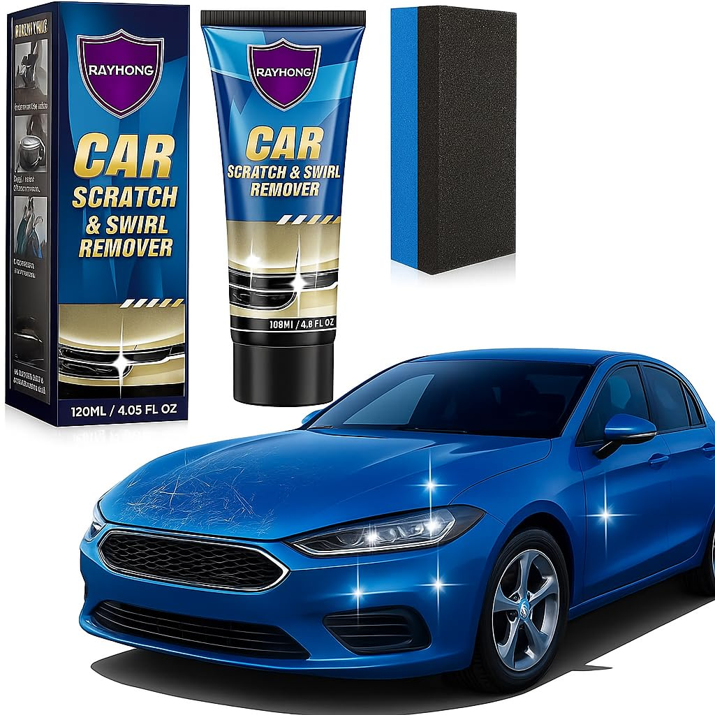 LH Professional Car Scratch Remover & Polish Wax Kit - 120ML Ultimate Paint Restorer with Headlight Restoration | Light Scratch Repair for Vehicles, Removes Swirls & Water Spots with Polisher Sponge image number 1