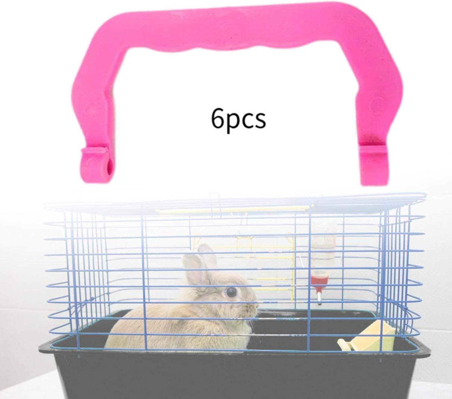 Replacement Cage Handles, 6 Pieces, Replacement Handles for Portable Pet Cages, Heavy Duty Handles for Carrying Cages, Pink