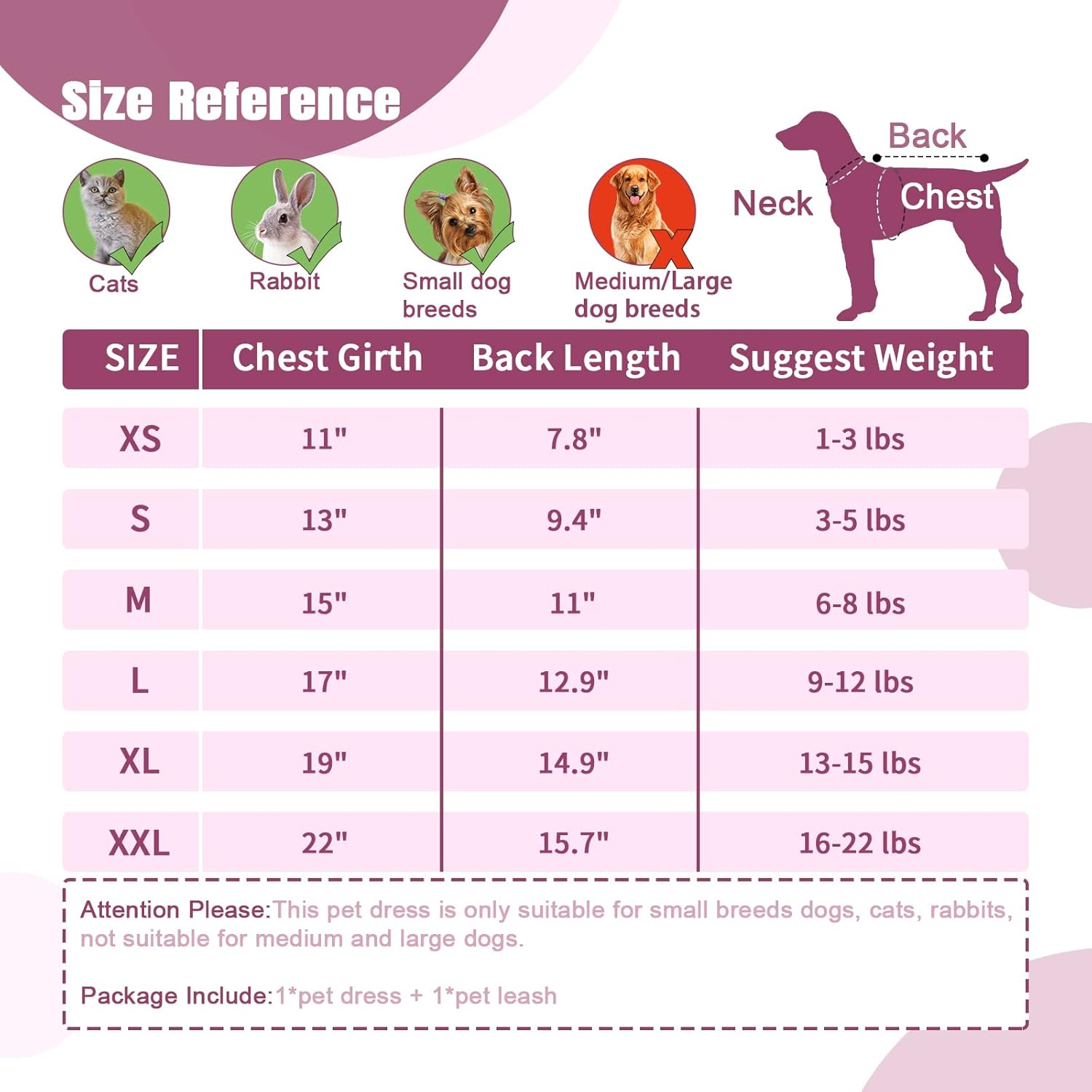 PETCARE Plaid Dog Dress Bow Tie Harness Leash Set for Small Dogs Cats Girl Cute Princess Dog Dresses Spring Summer Puppy Bunny Rabbit Clothes Chihuahua Yorkies Pet Outfits image number 4