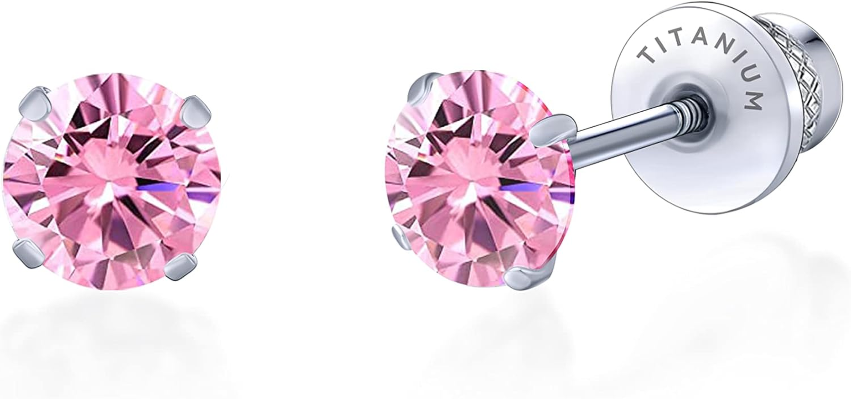 Limerencia Hypoallergenic G23 Implant Grade Titanium Screw Back Earrings Tragus 20G Helix F136 Piercing Post for Sensitive Ears Simulated Diamond Cartilage image number 5