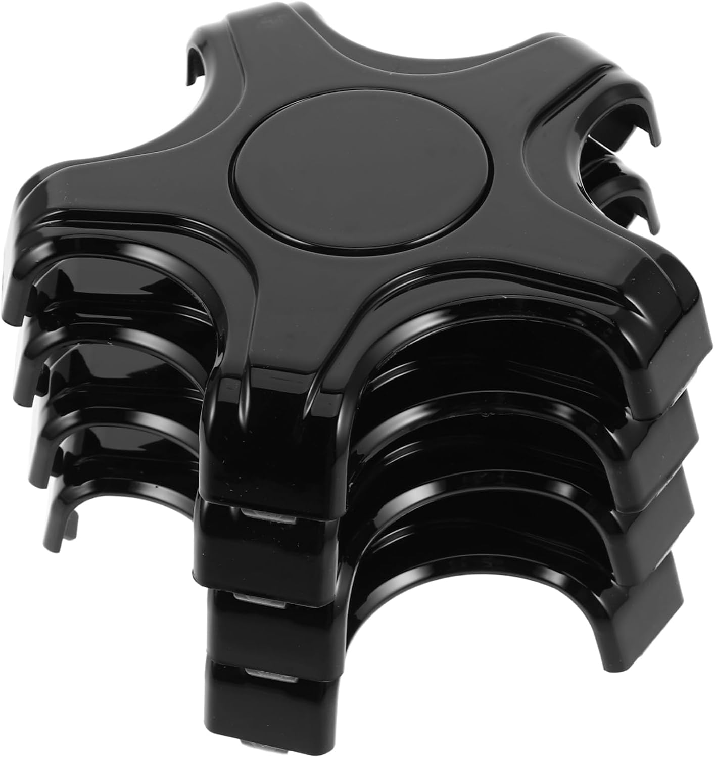 LALADEFIEE 4Pcs Auto Wheel Center Cap Wheel Rim Cap Covers Polished Finish Easy Fit image number 1