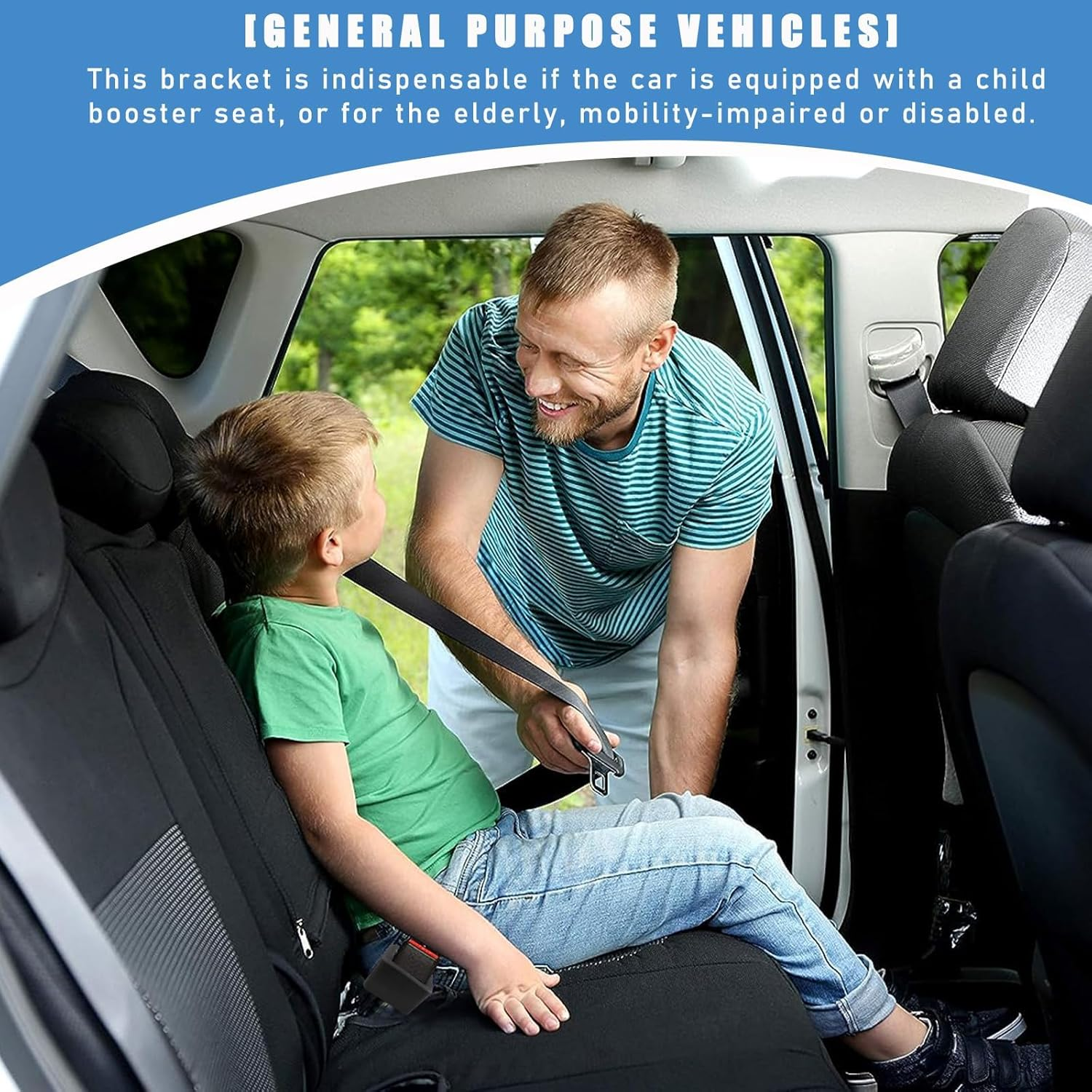 2 PCS Car Seat Belt Buckle Holder, Silicone Auto Seat Belt Buckle Booster, Easy Access Seatbelt Buckle Cover for Kids, Universal Vehicle Safety Accessories for Most Cars (Black) image number 1