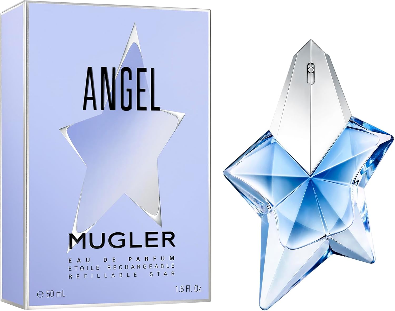 MUGLER - Angel - Eau De Parfum - Women'S Perfume - Ambery Edible Gourmand Woody Scent - Delicious Praline Accord - Fascinating Fragrance - Blue Star - Refillable - 50 ML image number 1