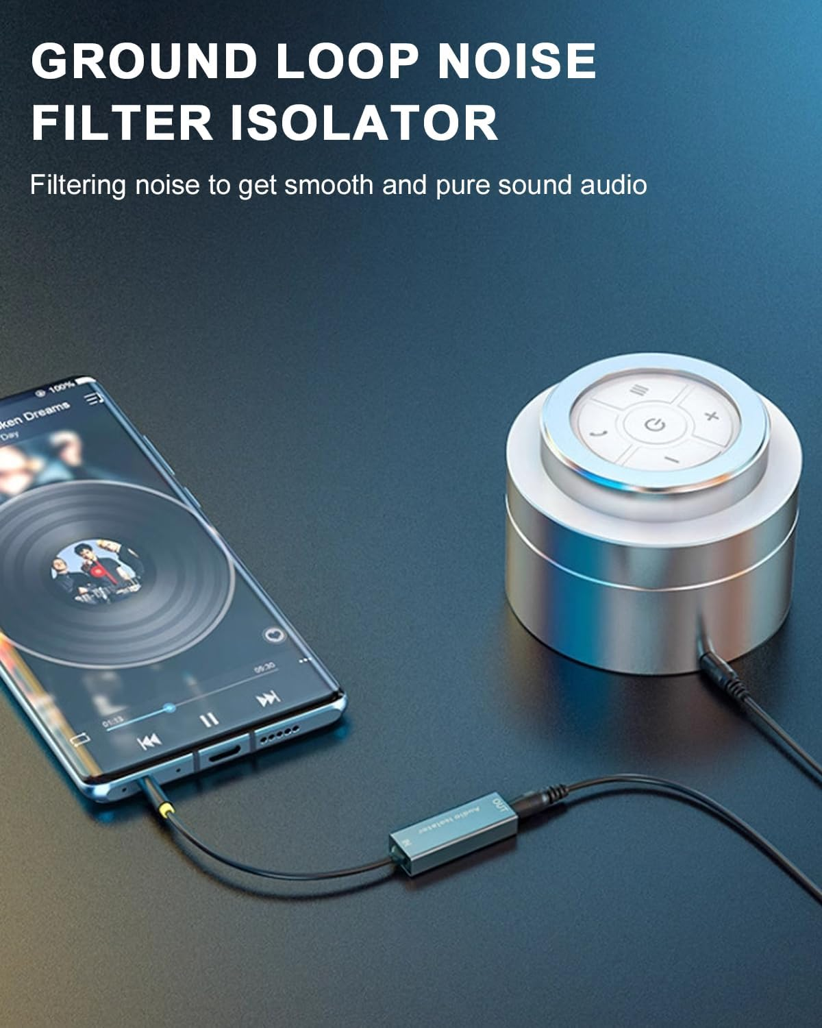 Duttek Ground Loop Isolator for Car Audio, 3.5Mm Ground Loop Isolator, 3.5Mm Hum Eliminator, Stereo Sound System Accessory Support Home and Car Stereo Systems image number 4