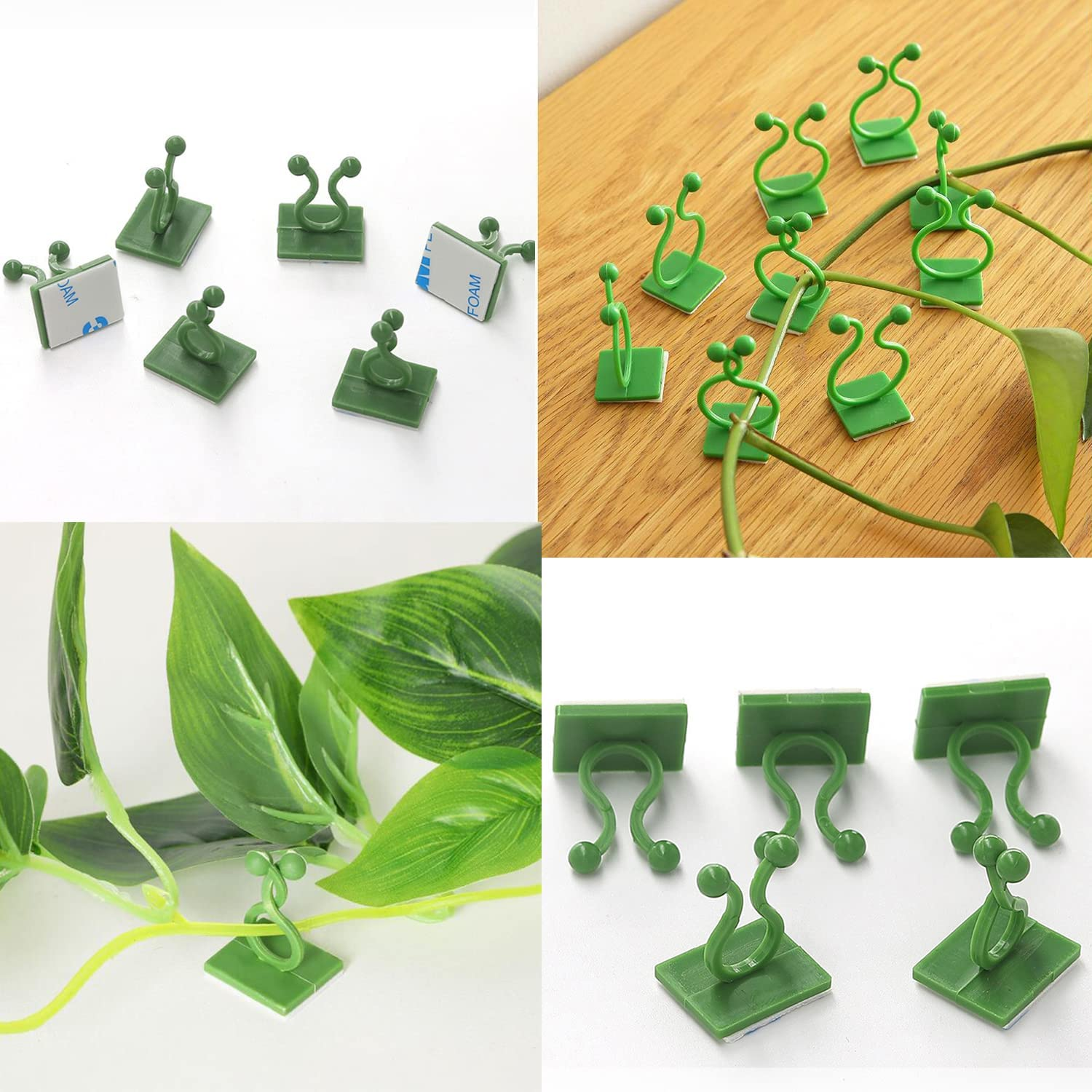 100 Pcs Plant Climbing Wall Fixture Clips, Self-Adhesive Vine Holder for Garden, Home, Cable Wire Fixing - Invisible Shape for Climbing Plants image number 6
