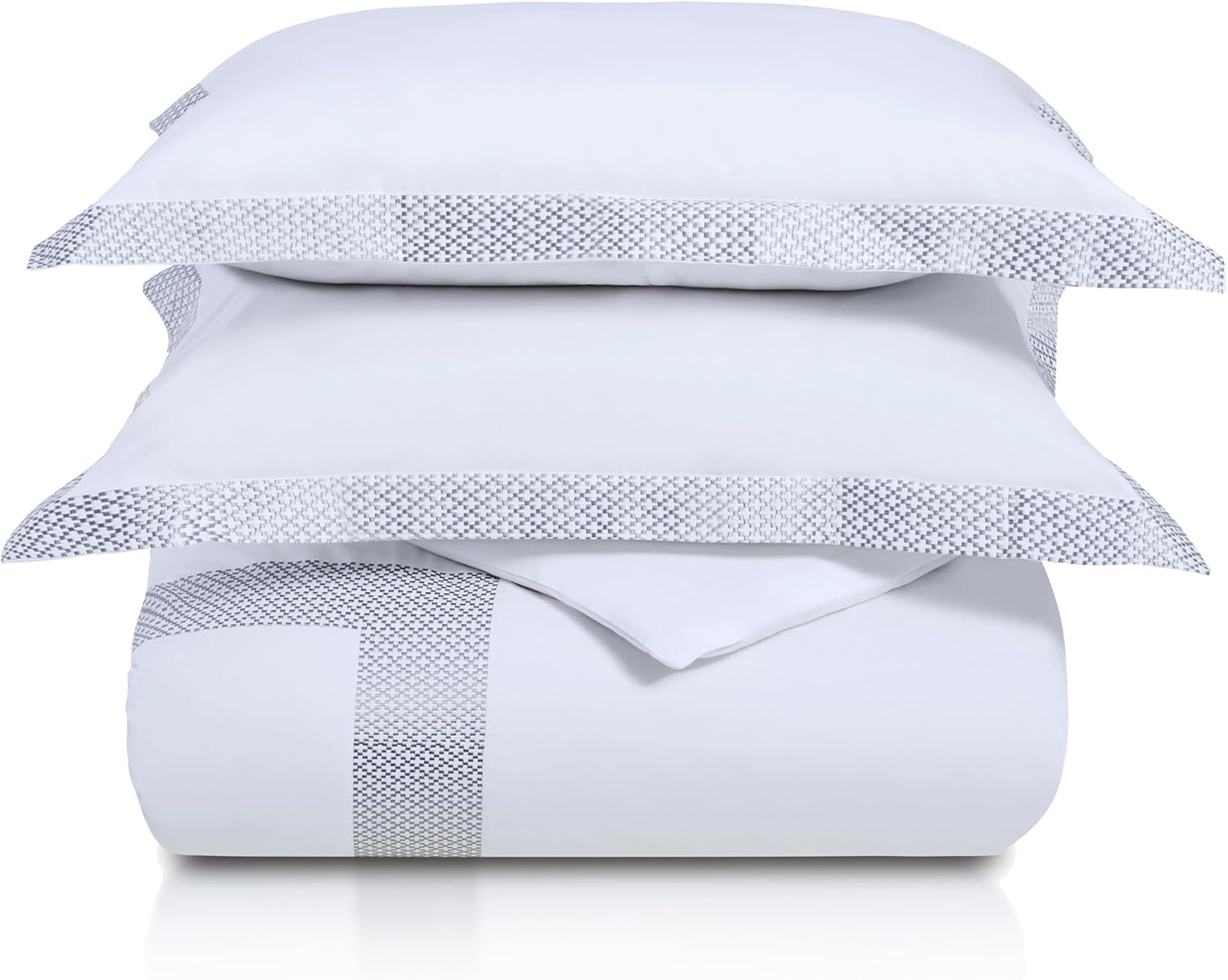 Superior 200 Thread Count 100% Cotton Embroidered Lorenz Duvet Cover Set, Twin/Twin X-Large