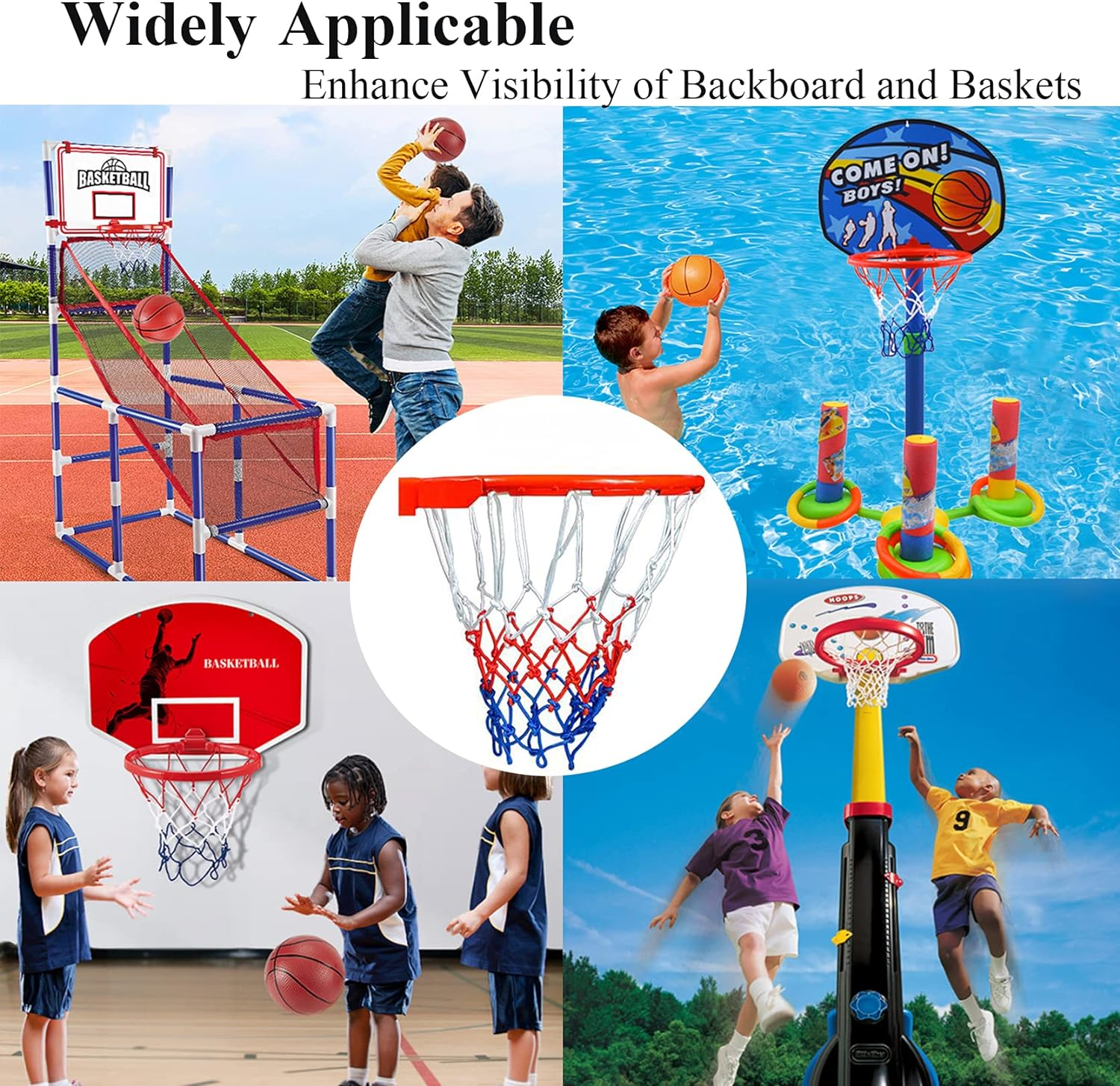 Small Net Replacement for 12 Loops Mini Basketball Hoop, 8"-10.25" Rims, All Weather anti Whip image number 2