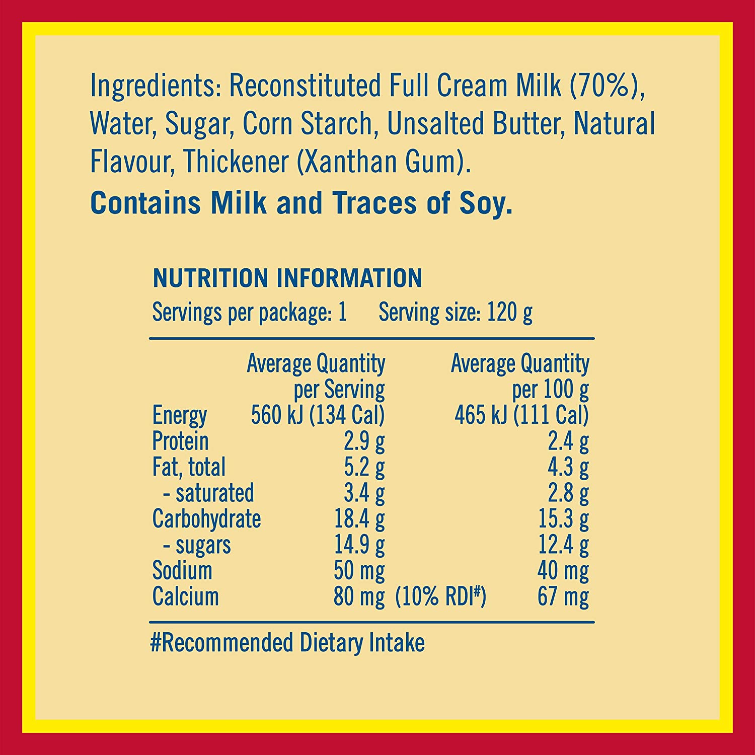 Foster Clark'S Vanilla Custard Pouch Snack Pack Flavoured Custard Instant Custard Dessert 120G (Pack of 6) image number 4
