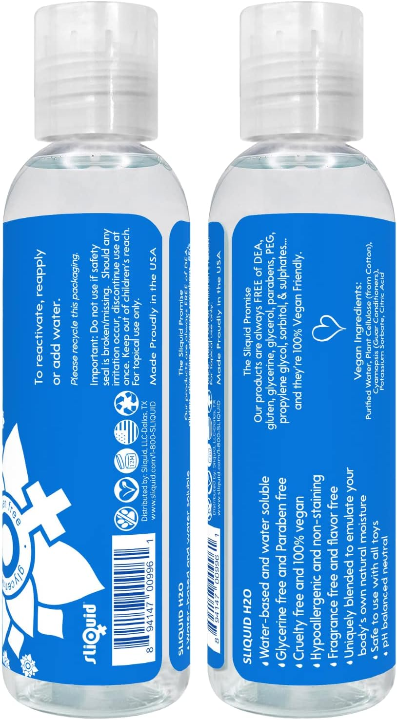 Sliquid Lubricants H2O Naturals Water Based Intimate Lubricant, 2 Fluid Ounce, 60 Ml (Pack of 1) image number 5
