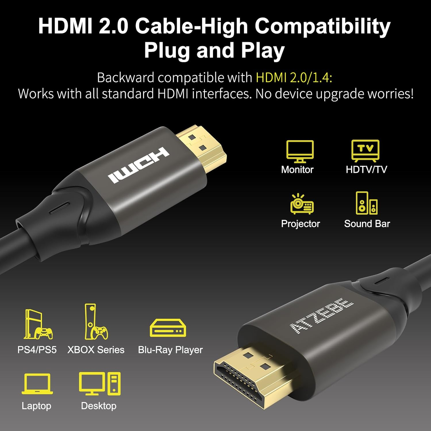 Fiber Optic HDMI Cable 15Ft, Fiber HDMI Cable Supports 4K@60Hz, 4:4:4/4:2:2/4:2:0, HDR, Dolby Vision, HDCP2.2, ARC, 3D, High Speed 18Gbps, Slim and Flexible HDMI Fiber Optic Cable image number 6