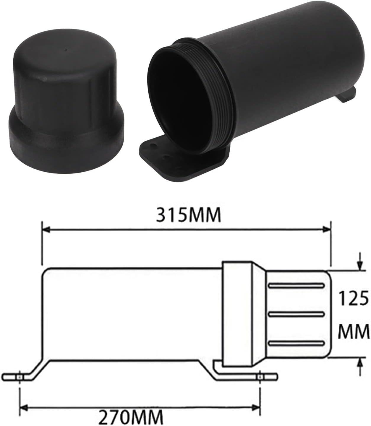 Motorcycle Waterproof Tool Tube, Universal off Road PP Tool Tube 125Mm/4.9In, Lightweight and Durable with Rolling Tapes, Ideal for ATV UTV image number 3