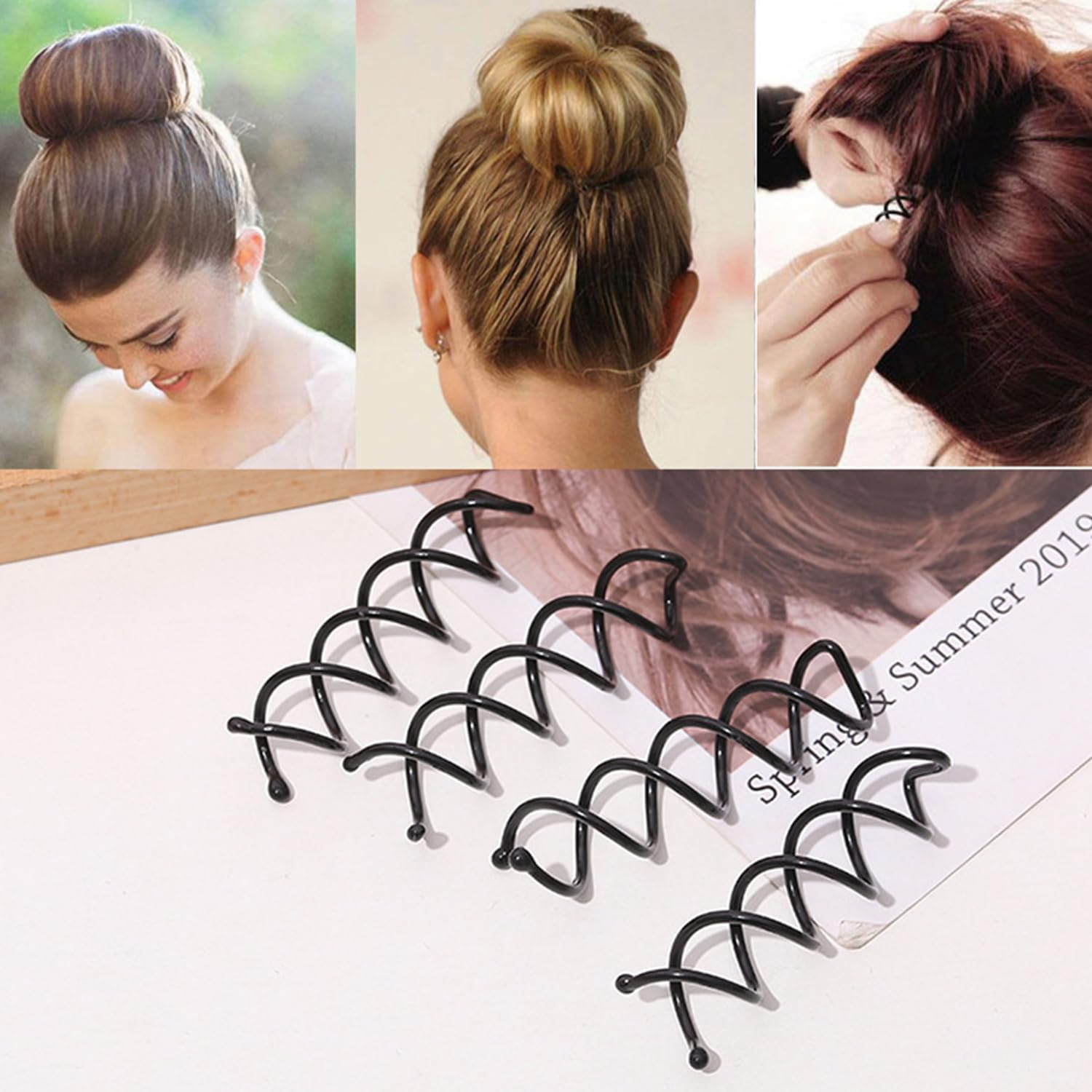 20 Spiral Hair Pins, Simple Rotary Hair Pins, Hair Fixing Tools, DIY Hairstyle Accessories (Black, Brown) image number 2