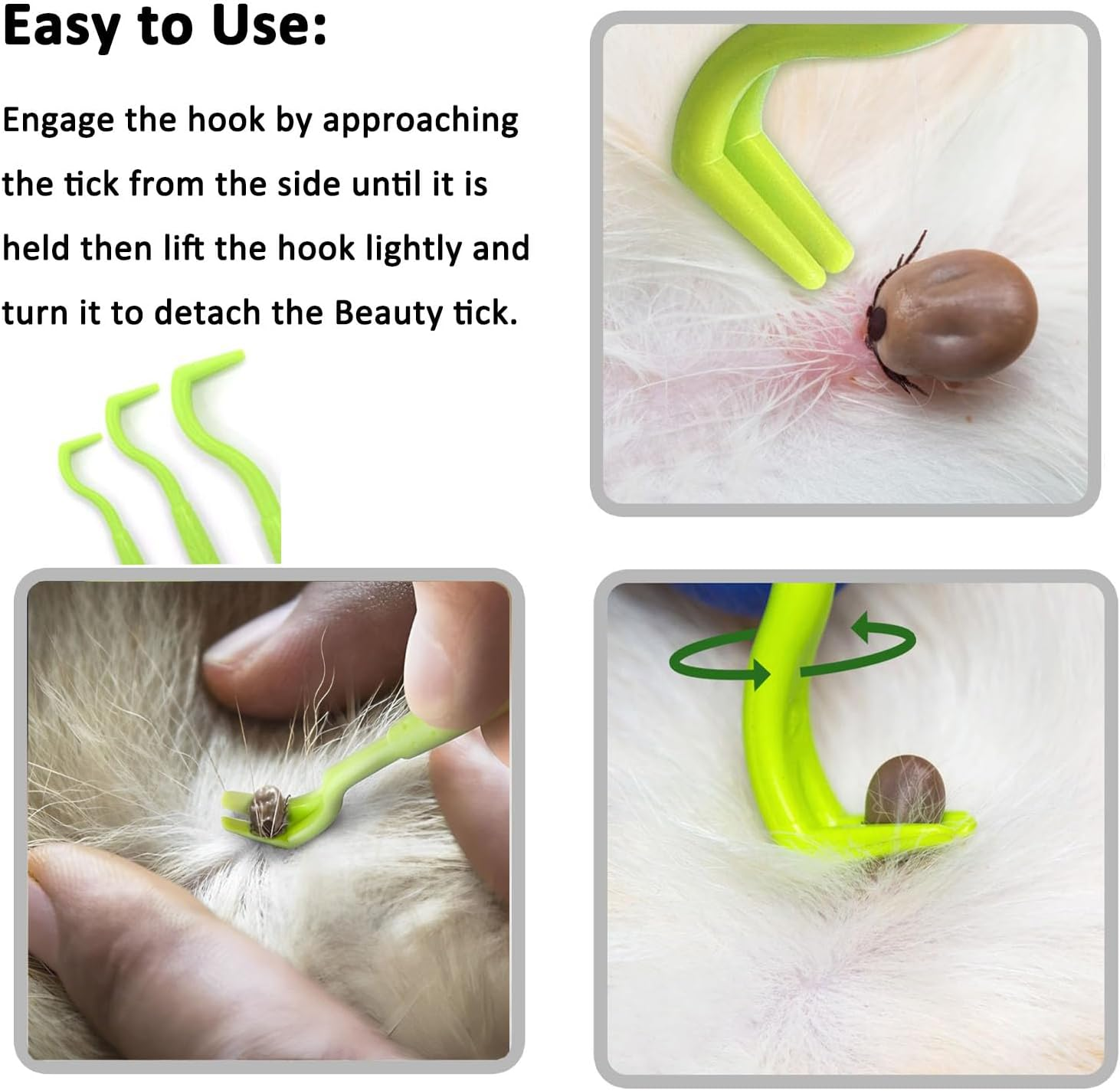 Tick Removal Tool Kit 8 in 1 for Dogs Cats with Storage Box, Effective,Safe & Easy,Stainless Steel Metal Grooming Flea Comb and Tick Tweezers,For Humans and Pets(With Magnifying Glass) image number 2