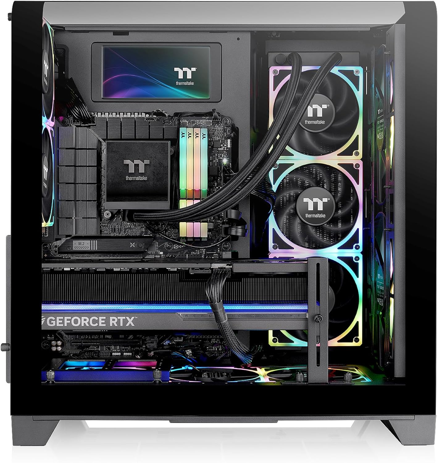 Thermaltake View 390 Air Curved Tempered Glass ATX Mid Tower Case Black Edition, CA-11F-00M1WN-00 image number 1