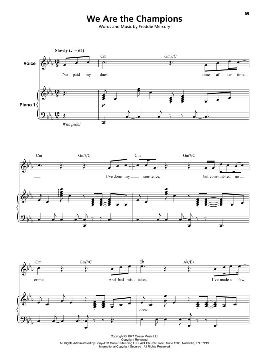 Hal Leonard Queen Music Book: Note-For-Note Keyboard Transcriptions image number 3