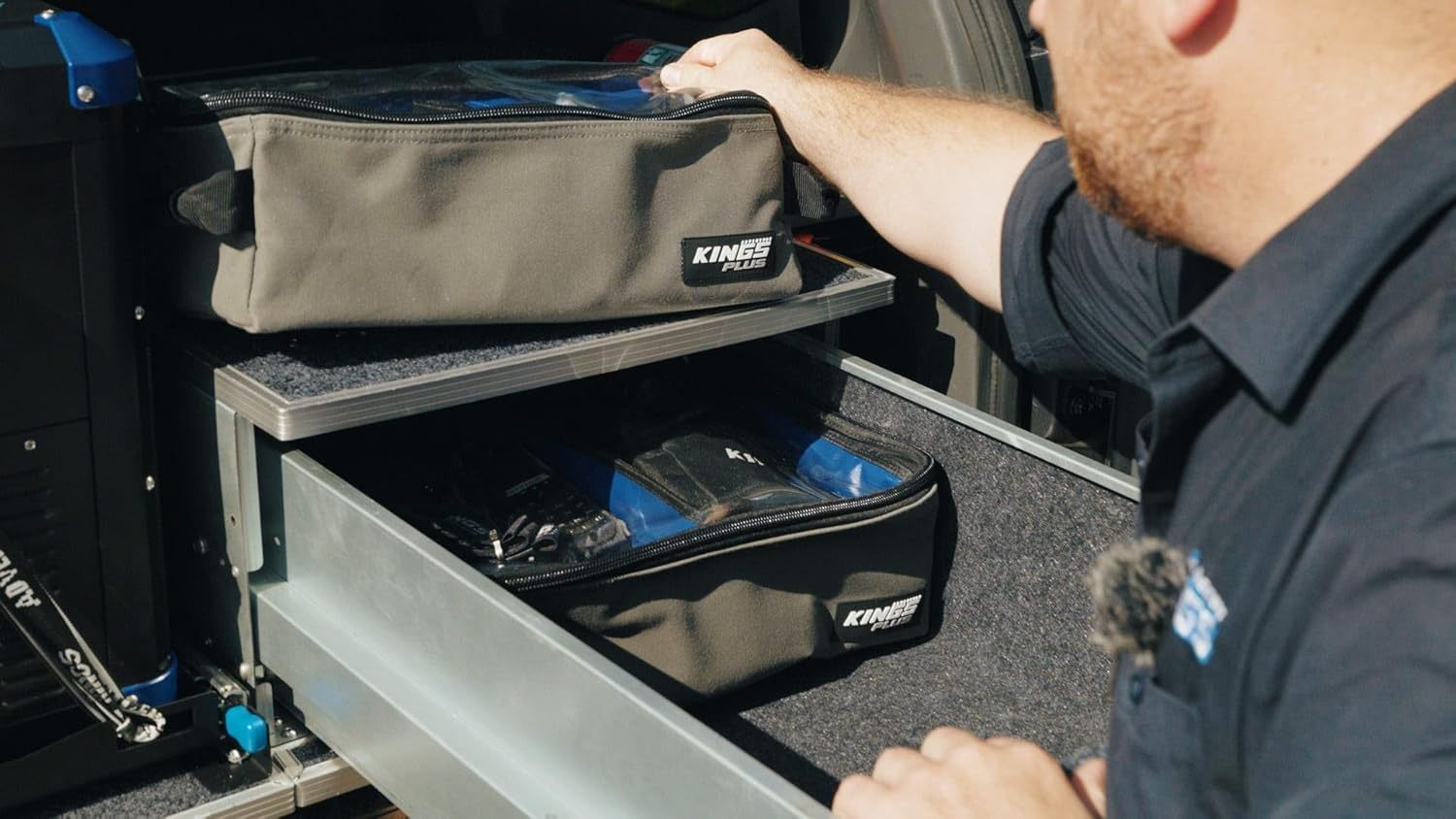 Kings plus Clear Top Canvas Bag - Small | Clear PVC Lid with SBS Zippers | 370GSM Grey Canvas image number 3