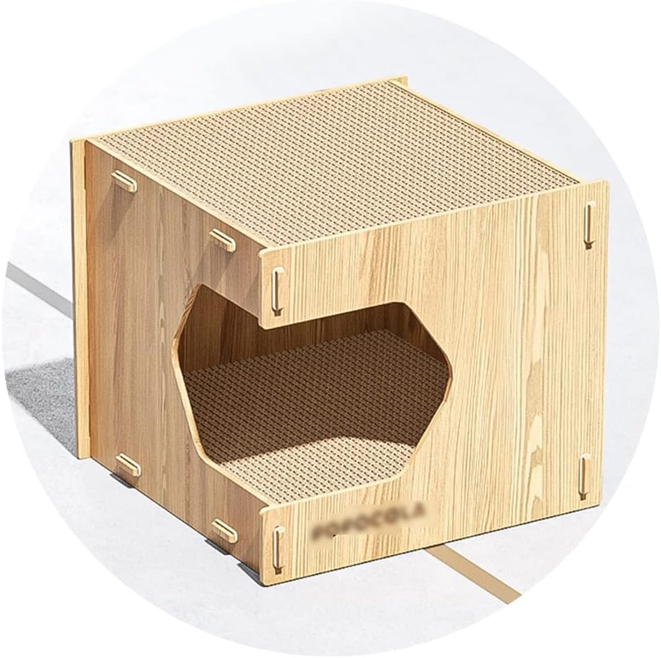 Indoor Cat Nest Four-Season Cat Nest Enclosed Cat House Solid Wood Pet Nest image number 3