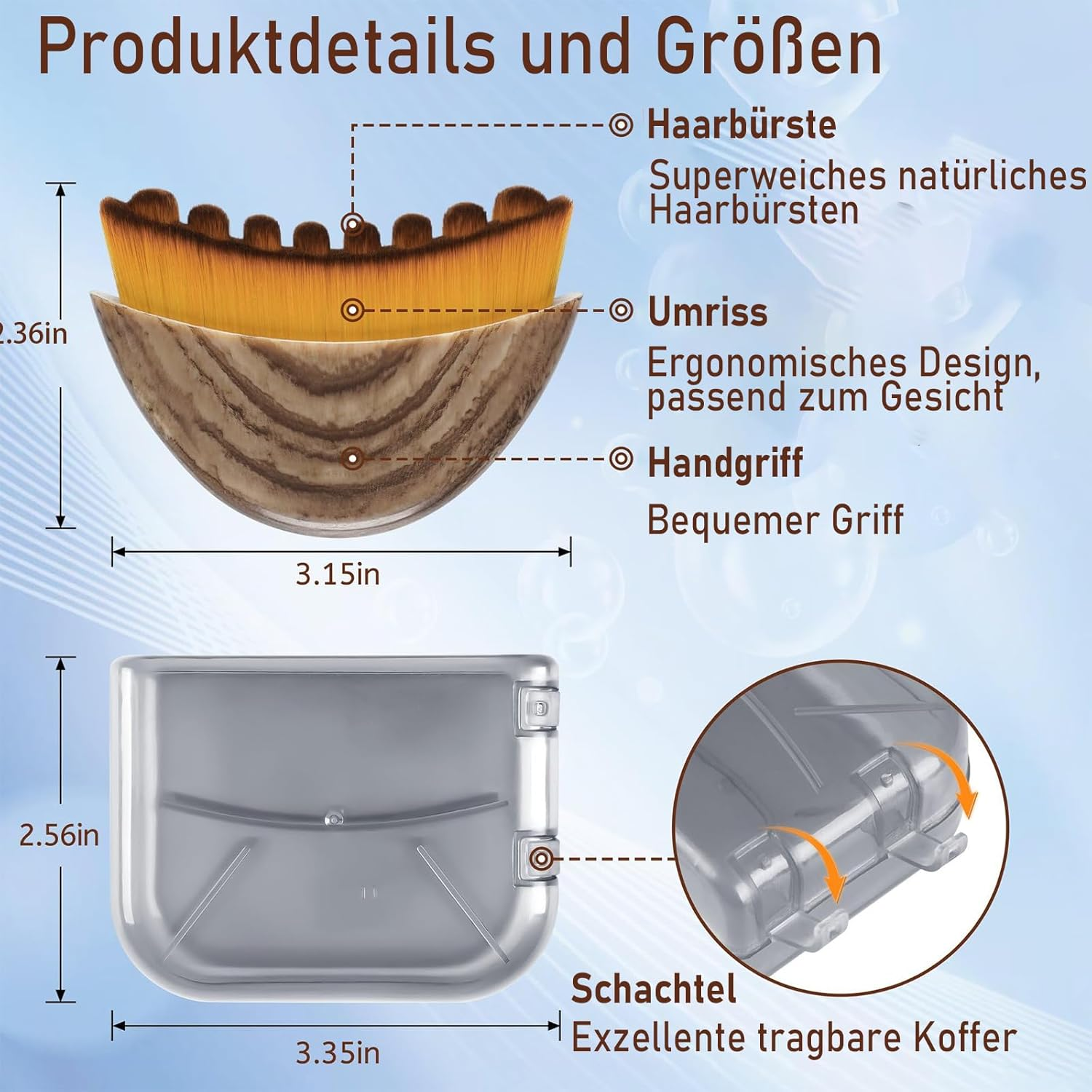 Pack of 2 Lymphatic Brushes, Face, Face Brush, Lymphatic Drainage, for Daily Facial Massage and Contour Shaping image number 3