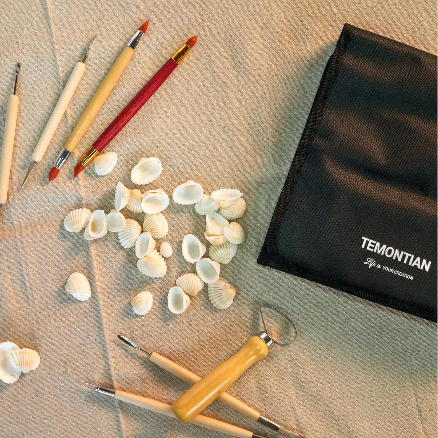 TEMONTIAN Pottery Table Cloth,Pottery Tools and Supplies,Printing Texture, Linen Blend, 40X60 Inches - Absorbent & Durable for Clay Work (3 Pc) image number 5