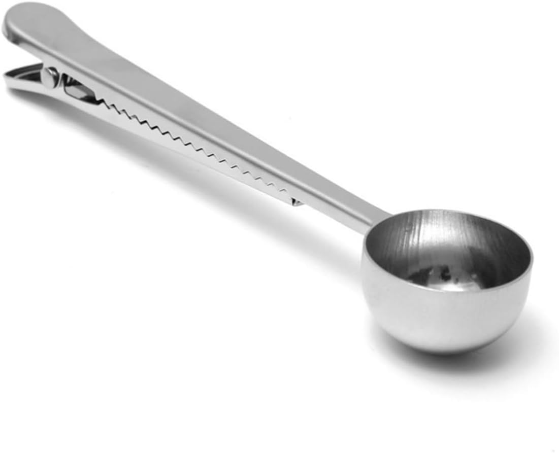 SECFOU 4Pcs Stainless Steel Measuring Tablespoon Seal Clip for Coffee Accessories and Tea Spoon for Home Coffee Bar