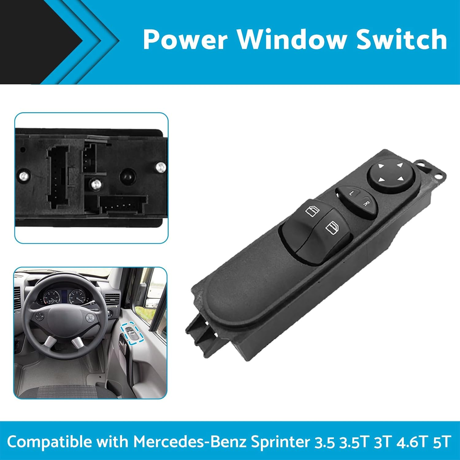 KAKA AUTO PARTS Power Window Switch Suitable for Mercedes-Benz Sprinter W906 Master Window Switch Control A9065451213 image number 6
